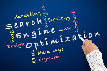 SEO written on chalkboard