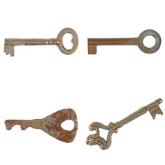 set of old rusty keys