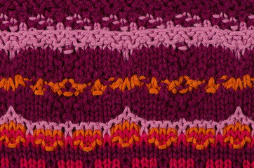 Fototapeta na wymiar Striped knitted texture