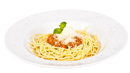 spaghetti pasta with tomato beef sauce