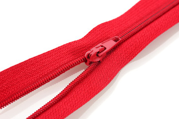 Red zipper closeup