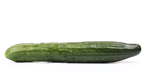 long cucumber isolated on white