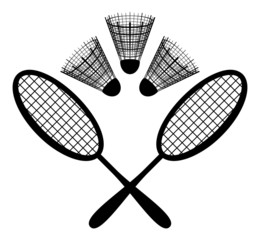 Equipment for the badminton, silhouette