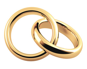 Two 3d gold wedding ring