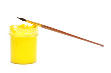 brush and gouache paint