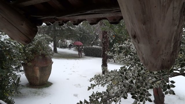 farmer in the snow