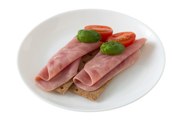toasts with ham
