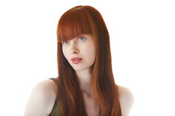 Naklejka premium Portrait einer jungen Frau mit langen Haaren