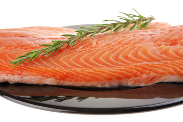 big salmon chunk with rosemary