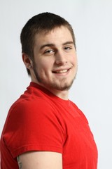 Young Man in Red Shirt