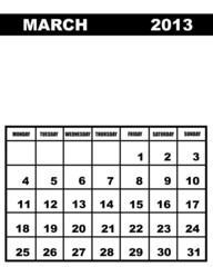 March calendar 2013