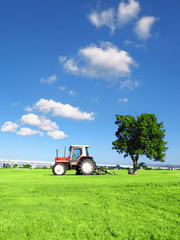 Tractor on grass