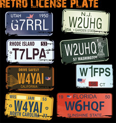 retro licence plates