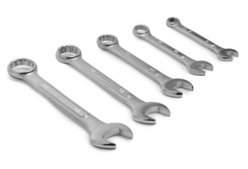 wrench spanners tools isolated on a white background