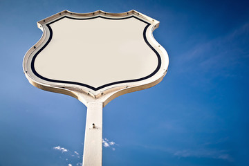 Blank road sign Interstate.