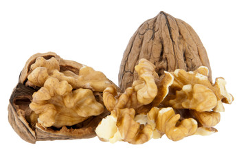 Group of Walnuts isolated on white background