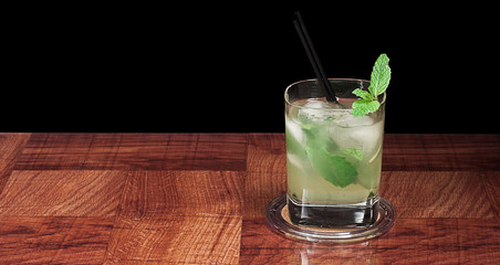 Mojito cocktail on black