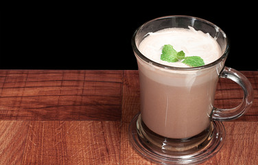 chocolate cocktail with fresh mint