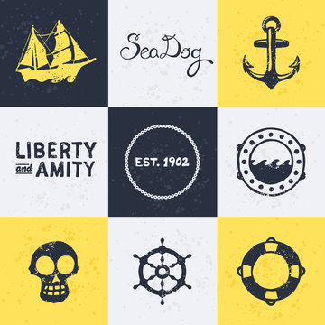 Vintage nautical symbols