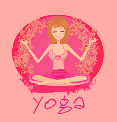 Yoga girl in lotus position