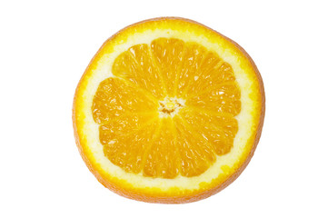 Orange sliced on white background