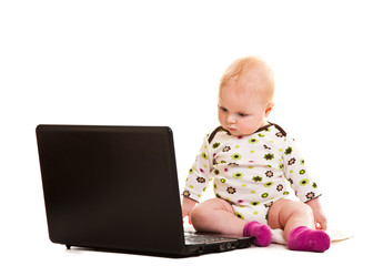 Infant with a notebook