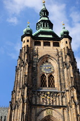 Obraz premium Tower of the Cathedral of Saint Vitus in Prague, Czech Republic