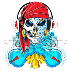 Skull with Headphone