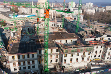 Fototapeta premium Stadtschlossneubau & Landtag Potsdam, Baustelle 2011