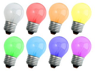 Obraz premium Set of colored compact lighting lamps