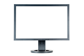lcd monitor with blank space, isolated on white