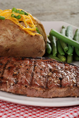 Closeup barbecue strip loin steak