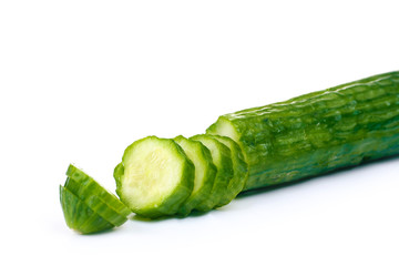 fresh cucumber isolated on white