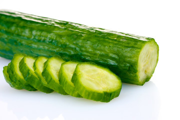 fresh cucumber isolated on white