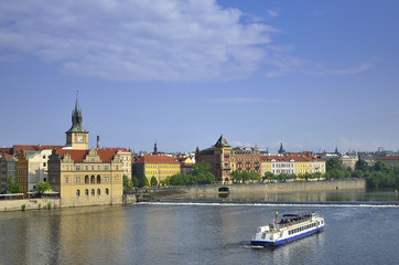 Prag Stadtansicht über die Moldau