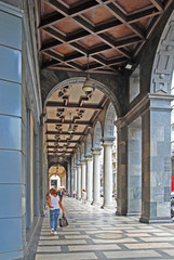 Italy, Milan downtown portico.