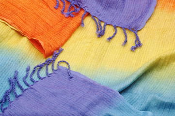 shiny oriental vibrant woolen texture close up