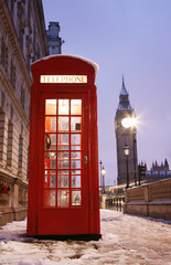 Obraz na płótnie Canvas London Telefon Booth i Big Ben