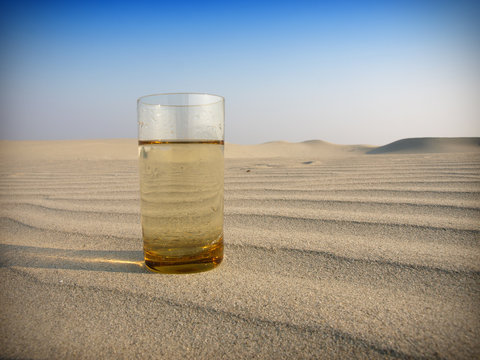 glasses of water in the desert