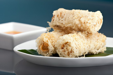 Crispy Taro Root Crusted Spring Rolls