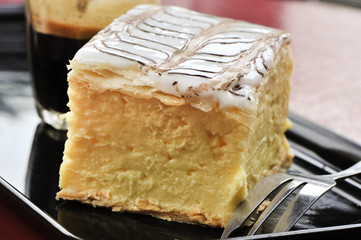 vanilla slice with espresso