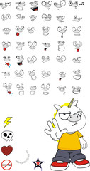 Grumpy unicorn kid cartoon pack in vector format 