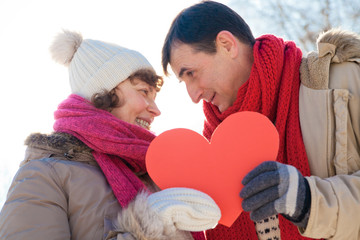 herz paar winter