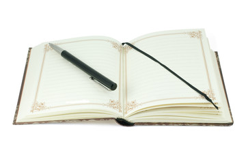 Vintage notebook and  pen black