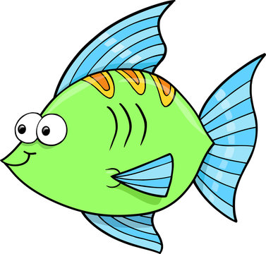 Cute Goofy Fish Ocean Vector Illustration