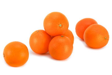 Oranges on a white background.