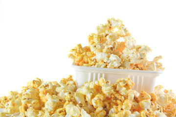 pop corn in caramel syrup in the box