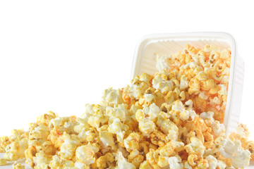 pop corn in caramel syrup in the box