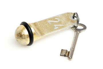 Zimmerschlüssel vom Hotel isoliert