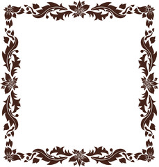 retro frame with leaf